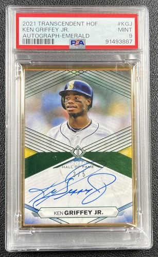 KEN GRIFFEY JR. PSA 9 2021 TOPPS TRANSCENDENT HALL OF FAME HOF AUTO EMERALD 3/5
