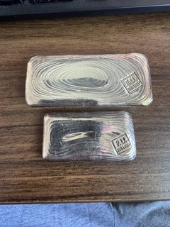 2x bars 14.4 Total Oz .999 Silver FU BULLION Hand Poured Bar Sick Pour Lines!!