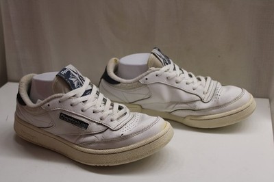 Reebok Women Club C 85 Tennis Sneakers White/Navy comfort Foam Leather 8