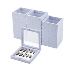 24pcs Square Plastic Jewelry Presentation boxes Clear Window Jewelry Organizer