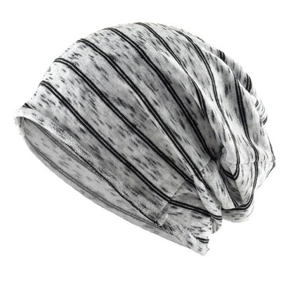 Gestreifte Slouch-Beanie Mütze Strickmütze für Erwachsene Unisex