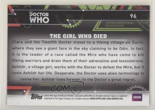 2016 Topps Doctor Extraterrestrial Encounters Purple 30/50 The Girl Who Died 1j8 - Picture 2 of 3