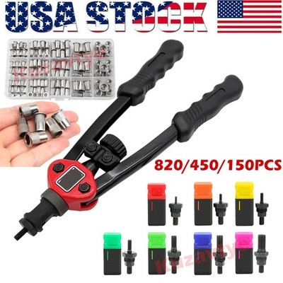 615X Rivet Nut Tool Kit Stainless Steel 304 Flat Head Rivnut Threaded Insert Nut