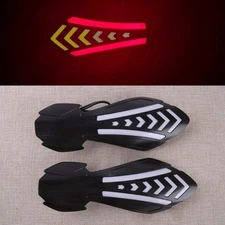 Pair Motorcycle Handlebar Hand Grips Guard with Flowing Light Indicator