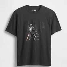 GAP Star Wars Shirt Mens Medium Black Darth Vader Graphic Relaxed Fit Tee NEW M