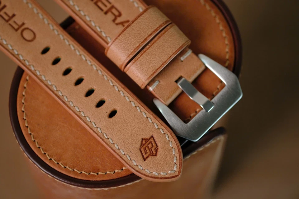 Correa PAM beige hecha a mano Officine Panerai correa talla 24/22 (o talla 22 26 27) Foto 3 de 4