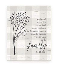 We Do Family Rustic Wood Farmhouse Wall Sign