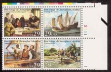 Scott #2620/3...29 Cent...First Voyage Of Columbus...Plate Block