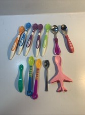 Lot of 12 BABY SPOONS Flatware Child Kid  Munchkin Baby Alive Airplane