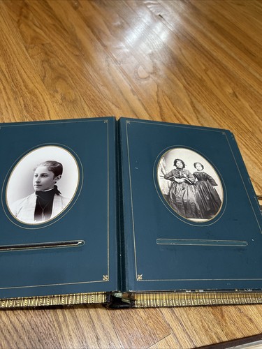 Lot Of 2 Antique Tooled Leather Photo Albums Early 1900's Photos & Tin Type - Picture 12 of 24