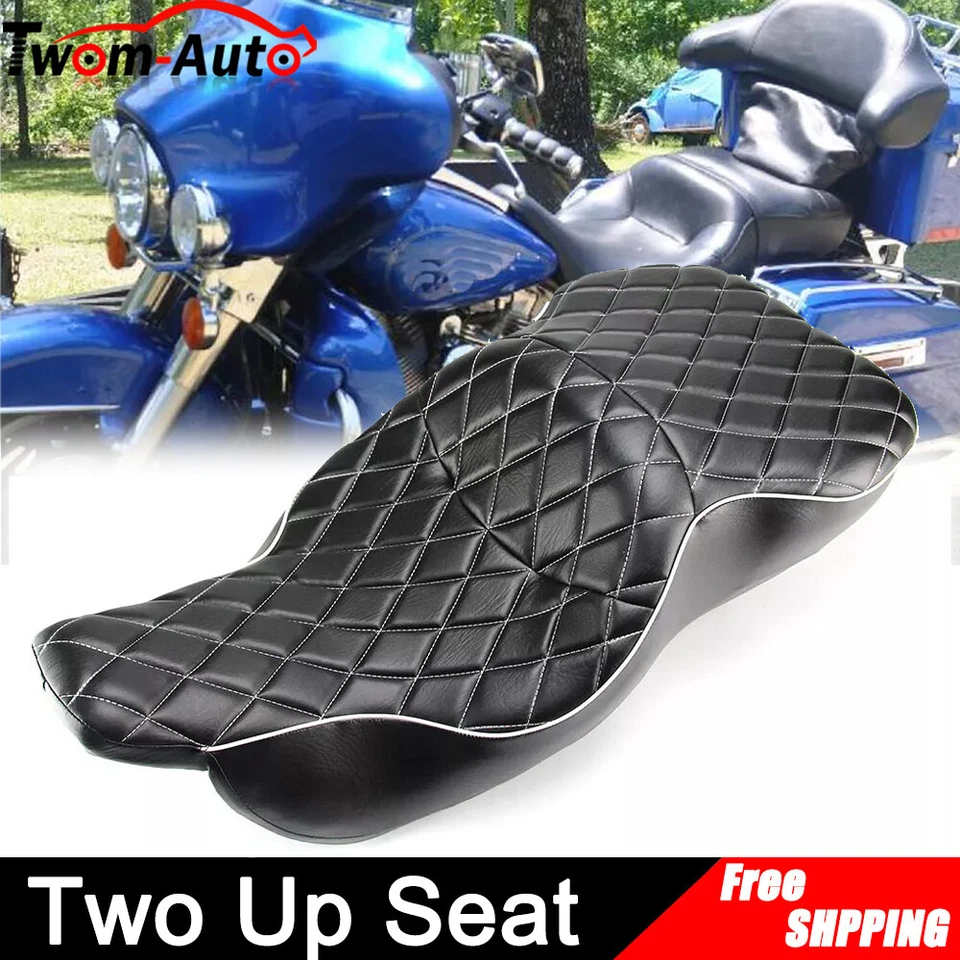 Low-Profile 2 Up Rider Seat For Harley Electra Glide Standard Classic 1997-2007 - Image 2 of 4