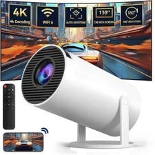 4K Mini Projector Auto Keyst LED 1080P WiFi Bluetooth UHD Portable Home Theater