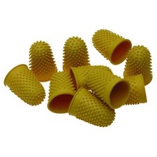 Thimblettes Rubber Thimbles Finger Cones YELLOW Size2 20mm LARGE