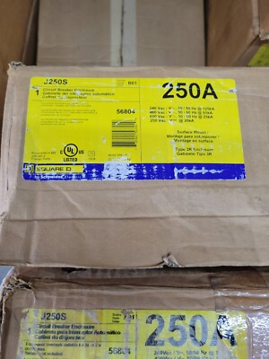 1 NEW Square D J250S, 250 Amp Breaker Enclosure, Max 600V, Indoor Nema 1