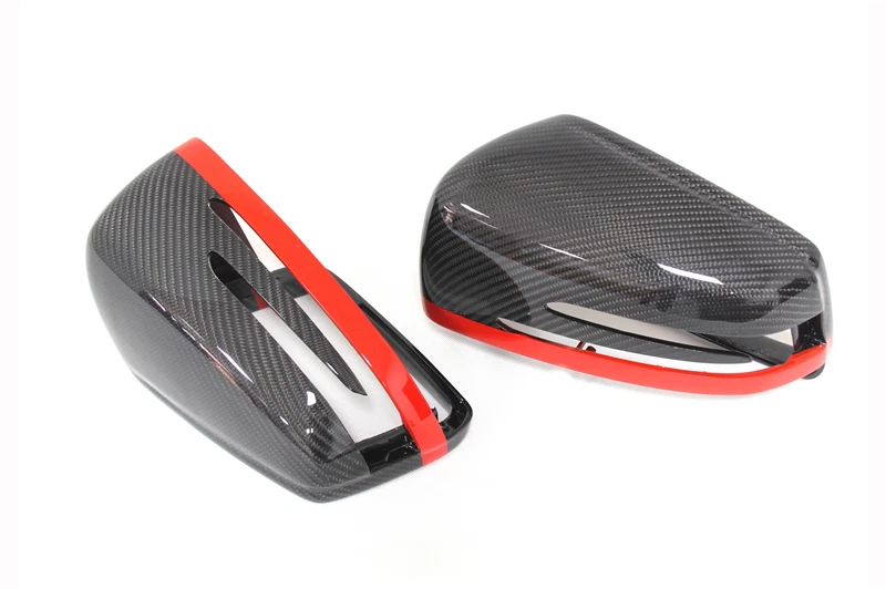 Carbonio Calotte Specchio Replacements Rosso per Mercedes Benz W204 W176 - Immagine 3 di 4