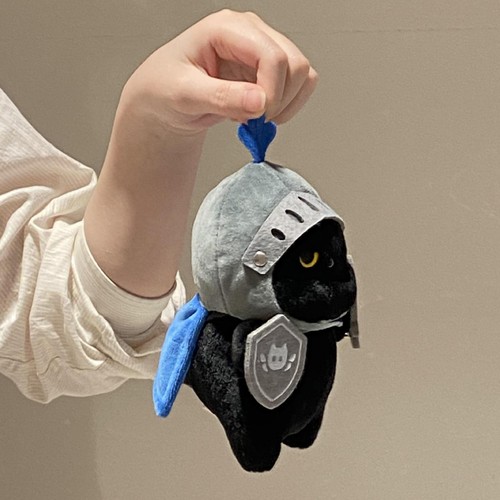 1PC Stoffed Knight Cat Toy 20 cm PP Baumwolltier -Plüsch -Puppe Abnehmbare Helm - Bild 7 von 19