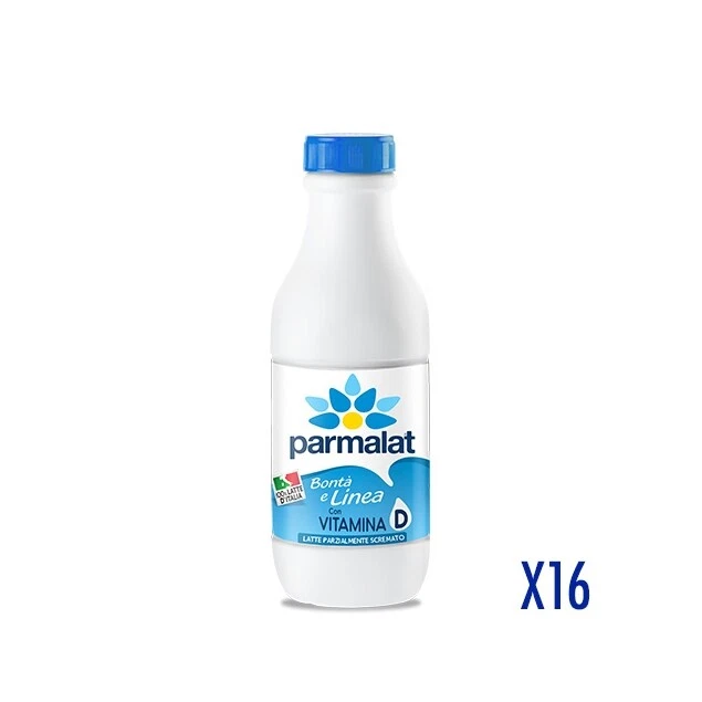Parmalat Latte Bontà e Linea Parzialmente Scremato 1000 ml 16 bottiglie Box