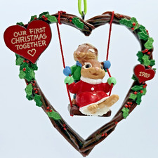 Hallmark Ornament Vintage 1st Christmas Together First Chipmunk Squirrel Heart