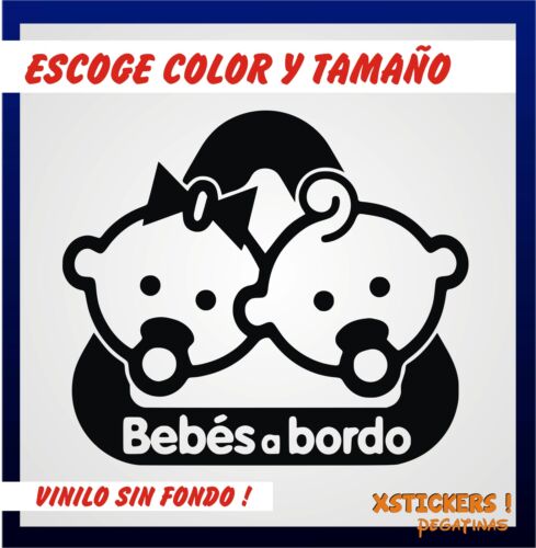 Sticker Vinilo - BEBES A BORDO - Escoge color y tamaño -Pegatina - Decal - Vinyl - Photo 1 sur 13