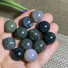 12pc Green Moss Stone raw stone rock beads original specimen madagescar  A15