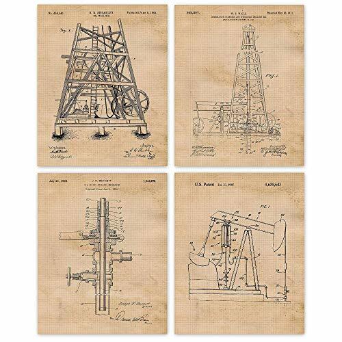 Vintage Oil Rig Decor, Drilling Man Cave Wall Art Poster, 4 Photos 8x10 eBay