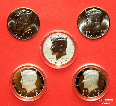 2018 Kennedy Half Five PDSSS Set wS Clad/Silver Proofs & S Silver Reverse Proof