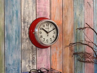 Vintage Maritime Slave wall clock Nautical Kappa Ship Industiral Retro Clock Red