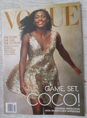 VOGUE MAGAZINE APRIL 2024 TENNIS COCO GAUFF BELLA HADID LILA MOSS