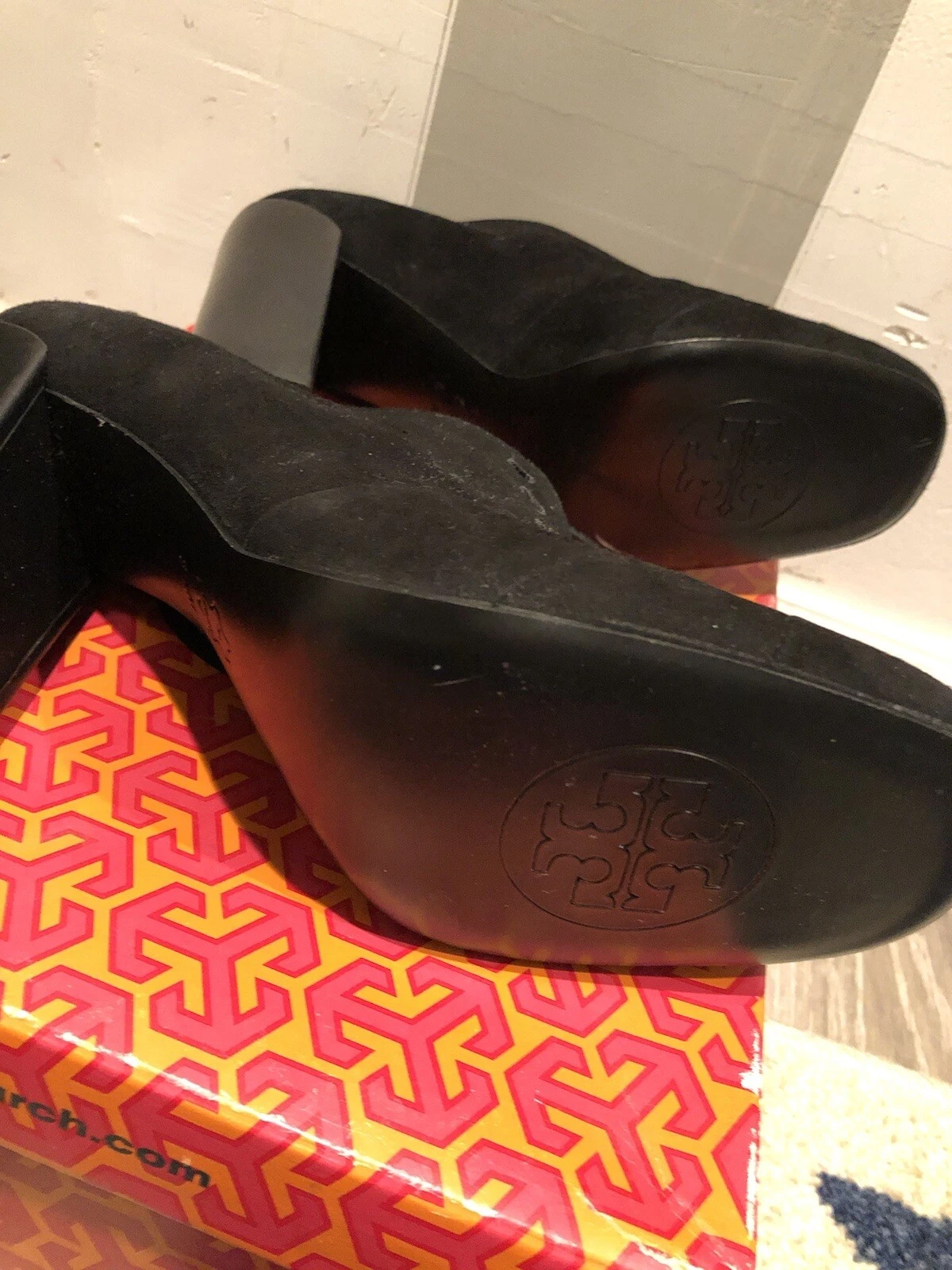 TORY BURCH Stella Smoke Suede SOLID OXFORD Scarpe scamosciate nere Scarpe da festa