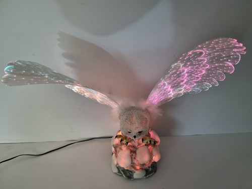 Vintage Glowing Flying Owl On a Rock Light 90's Multi Coloured Night Light - Imagen 6 de 21