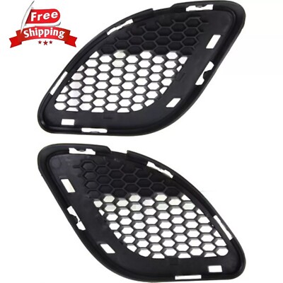 Front Bumper Grille Set For 2012-2013 Jeep Grand Cherokee LH & RH Textured Black