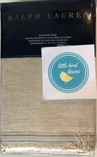 One Ralph Lauren Euro Sham Constantina Corbella Linen Fringed Buff New Fac Fold