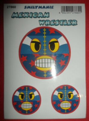 Mexican Wrestler Catcher Lucha Libre Smily Aufkleber Postkarte Sticker Smilymany