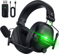 Wireless Gaming Headset w/ Microphone, 50 Hr Battery, Lossless Audio, Cool RGB