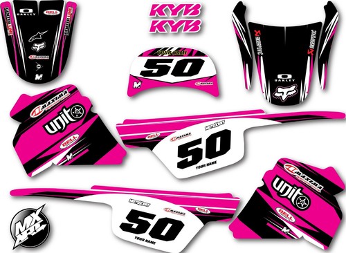 Custom Graphics Full Kit to Fit Yamaha PW 50 PINK DIGGER STYLE stickers Pee Wee  - Afbeelding 1 van 4