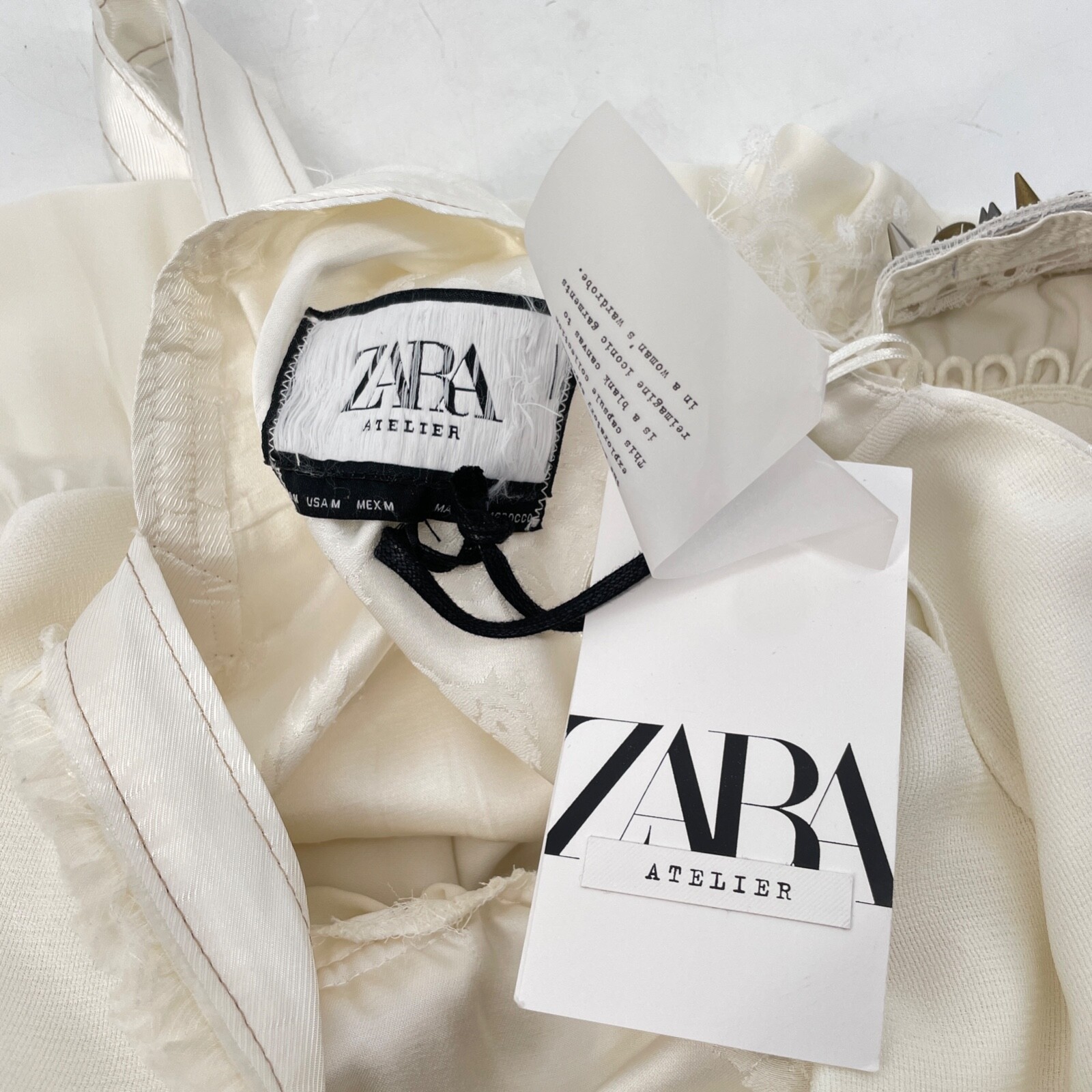 NEW Zara Atelier women's M Studded Dress Limited Edition white sleeveless $349 image 7