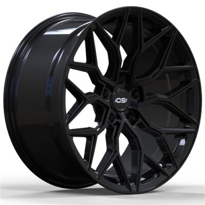 SET OF (4) OS WHEELS Si01 21x10.5 5x112 +40 Gloss Black