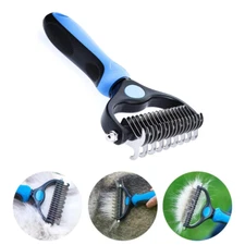 2side Dog Brush for Shedding Dematting Pet Grooming Cat Hair Undercoat Rake Comb