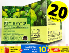 BSY Noni Black Hair Magic Color Dye Shampoo 20 sachets x 20ml 1 Box