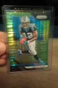 2018 Panini Prizm DJ Moore 207 Neon Green Pulsar Rookie Panthers