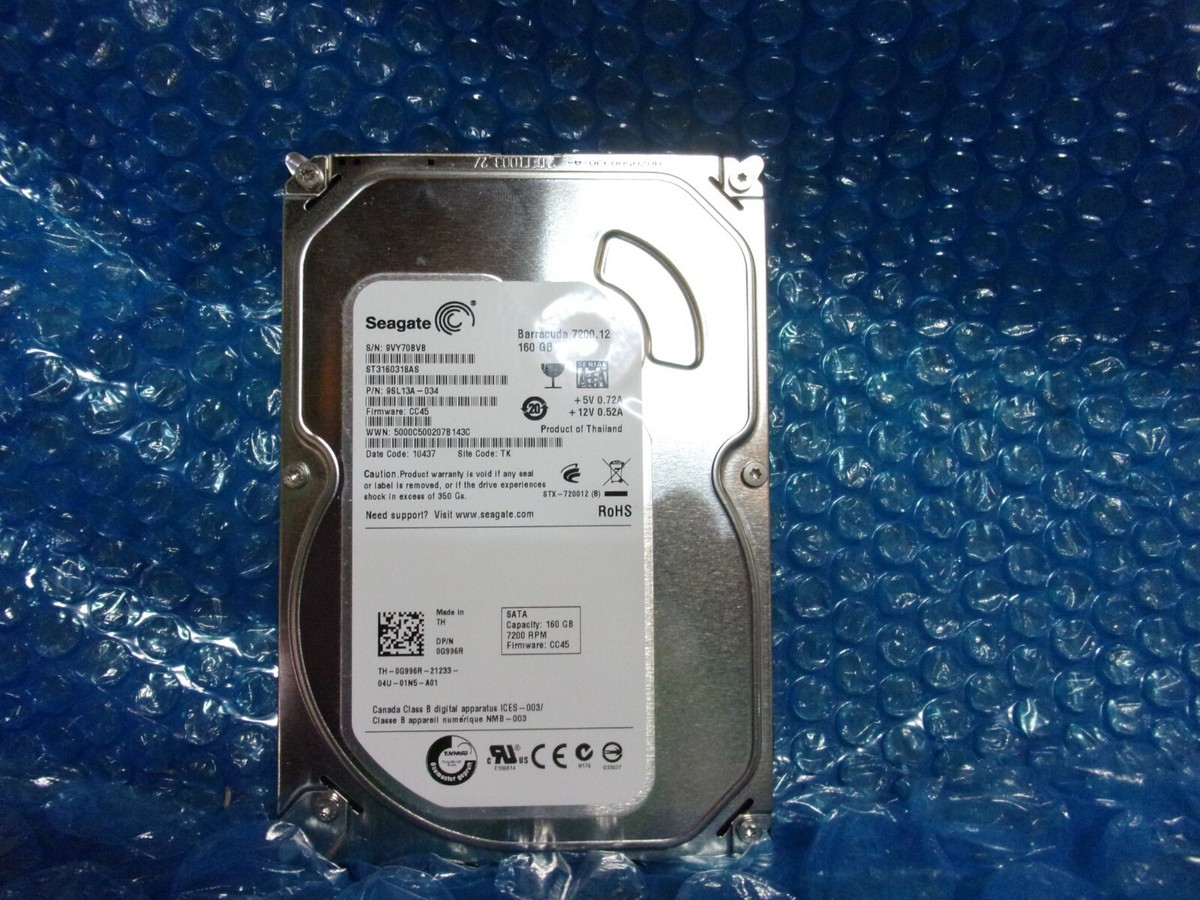 外付けハードディスク・ドライブ Seagate Barracuda 7200.12 160GB HDD Seagate BarraCuda 7200.12 ST3160318AS 160GB 7200 RPM 8MB