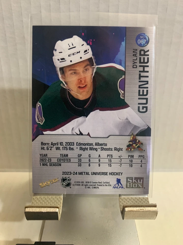 2023-24 SkyBox Metal Universe Dylan Guenther #067 Arizona Coyotes - Image 2 of 2
