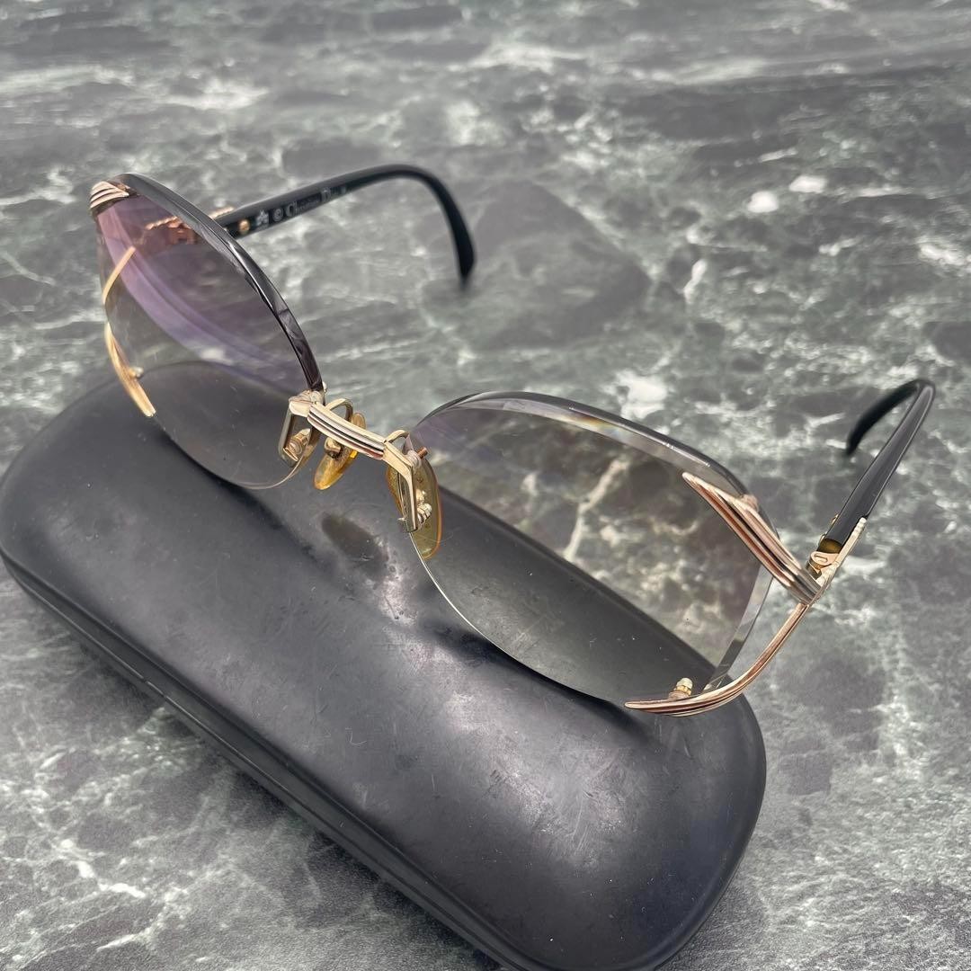 Vintage Christian Dior Sunglasses Model 2289-49 Gold Black Frame