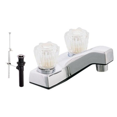 EZ-FLO Non-Metallic Two-Handle Lavatory 4.4 x 8.8 x 7.9 inches, Chrome 