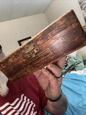 Antique National Cash Register Supplies Solid Mahogany Wooden Divided Box 9x6x3"