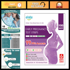 100 Pregnancy Test Strips - Early Detection HCG, 10 MIU/ml, 99.99 Accurate, 6 D