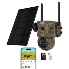 4G LTE Cellular Trail Camera 180°Automatic Intrusion Detection and 360°Panora...