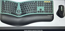 ProtoArc Ergonomic Wireless Keyboard  Mouse, Curved Split, Leather Palm Rest,  