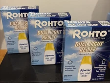 ((3)Rohto Dual Light Relief Cooling Eye Drops 0.6 oz Digital Strain Exp 08/2026