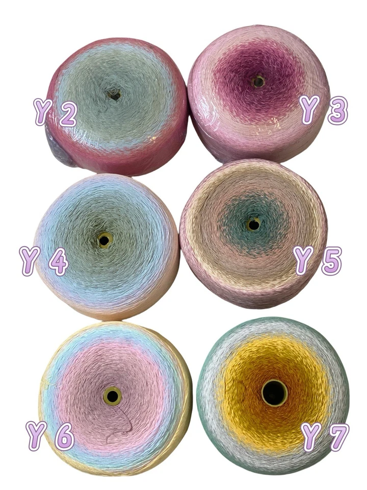 1 CONO-3,3 lb Suave Algodón Mercerizado Giros Pastel Hilo Ombre Pastel Hilo 3937 Yardas Foto 2 de 4
